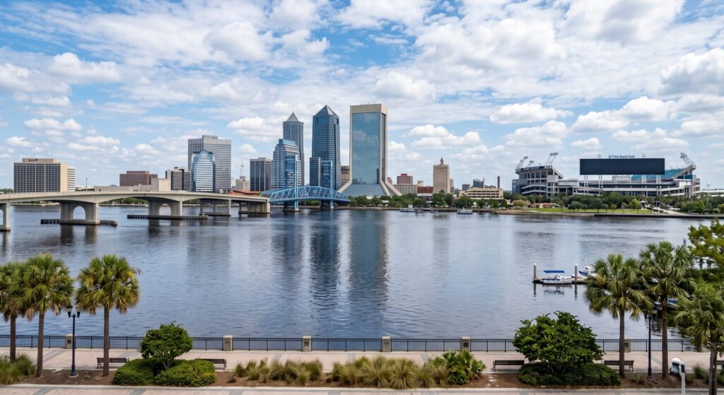 Jacksonville, Florida skyline along the St. Johns River